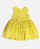 MINI KLUB Cotton Sleeveless Star Embroidered Dress - Mustard
