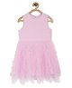 MINI KLUB Cotton Sleeveless Floral Embroidered Dress - Lilac