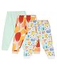 MINI KLUB Cotton Pack Of 3 Solid & Abstract Printed Pajamas - Blue Coral & White