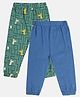 MINI KLUB Cotton Pack Of 2 Solid & Deer Printed Pajamas - Green & Blue