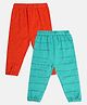MINI KLUB Cotton Pack Of 2 Stars & Text Printed Pajamas - Blue & Red