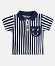 MINI KLUB Cotton Half Sleeves Striped Polo Tee - Blue