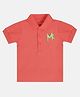 MINI KLUB Cotton Half Sleeves Solid Polo Tee - Orange