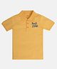 MINI KLUB Cotton Half Sleeves Rock Star Text Printed Polo Tee - Orange