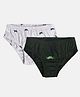 MINI KLUB Cotton Pack Of 2 Mustache & Video Game Printed Briefs - Dark Green & Grey