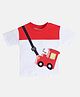 MINI KLUB Cotton Half Sleeves Train Applique Detailed Tee - White
