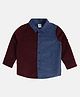 MINI KLUB Blended Full Sleeves Colour Blocked Shirt - Maroon & Blue