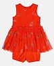 MINI KLUB Cotton Sleeveless Toys Printed Dress With Bloomer - Red