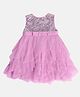 MINI KLUB Cotton Sleeveless Sequin Embellished Frill Detailed Dress - Pink