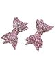 Aye Candy Bow Designed Sequins Embellished Alligator Hair Clips - Pink