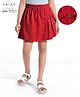 Arias Cotton Stretch Woven  Solid Color Skort with Front Overlap Panel - Red