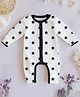Kidbea 100% Organic Cotton Full Sleeves Stars Printed Romper - Black