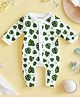 Kidbea 100% Organic Cotton Full Sleeves Leaves Printed Romper - Green
