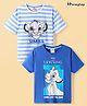 HoneyHap Disney Terry Knit Half Sleeves T-Shirt With Lion King Graphic Pack Of 2 - Blue & White