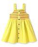 Babyhug Cotton Woven Sleeveless Dress With Smocked Yoke - Yellow
