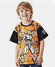 Honeyhap Marvel Single Jersey Half Sleeves Oversize Drop Shoulder T-Shirt With Iron Man Graphic And Puff Print Detailing - Black & Yellow