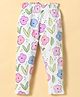 Doreme Single Jersey Knit Full Length Leggings with Floral Print - Offwhite