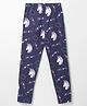Doreme Single Jersey Knit Full Length Leggings with Unicorn Print - Navy