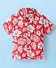 Babyhug Viscose Woven Half Sleeves Resort Collar Shirt With Floral Print - Red & White