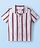 Babyhug Viscose Woven Half Sleeves Resort Collar Stripe Shirt - White