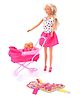Steffi Love Sunshine Twins Doll Set Steffi With 2 Babies Buggy & Accessories - Height 33 cm(Color Print & Design May Vary)