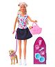 Steffi Love Puppy Walk Doll Set With Mom Dog & Puppy Pink - Height 32 cm