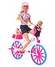 Steffi Love Bike Tour Doll Set Steffi on Trendy Bike With Baby & Dog Pink Height - 30 cm