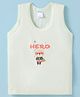 Tango Single Jersey Knit Sleeveless Vest With Animal Print - Light Green
