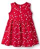Babyhug Single Jersey Knit Sleeveless Frock with Polka Dots Print - Wine
