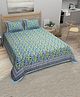 Bombay Spreads 100 Percent Cotton Turquiose Color King Size Bedsheet With 2 Pillow Covers 140 Thread Count