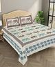 Bombay Spreads 100 Percent Cotton Lightblue Color King Size Bedsheet With 2 Pillow Cover 140 Thread Count