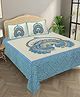 Bombay Spreads 100 Percent Cotton Blue Color King Size Bedsheet With 2 Pillow Cover 140 Thread Count