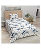 Bombay Spreads Blue Color 100 Percent Cotton Single Bedsheet With 1 Pillow Cover  144 Thread Count