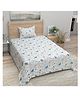 Bombay Spreads Skyblue Color 100 Percent Cotton Single Bedsheet With 1 Pillow Cover  144 Thread Count