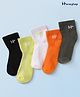Honeyhap Cotton Knit Bamboo Spandex Ankle Length Solid Colour Socks - Black & White