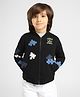 Somersault Cotton Blend Full Sleeves Puzzle Patch Detailed Zipper Jacket - Black