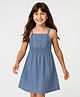 Pine Kids Cotton Woven Sleeveless Solid Frock - Blue