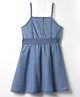 Pine Kids Cotton Woven Sleeveless Solid Frock - Blue