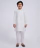 Vastramay Cotton Full Sleeves Solid Kurta Pyjama Set - White
