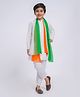Vastramay Cotton Republic Day Theme Full Sleeves Solid Kurta Pyjama With Tricolour Dupatta Set - White