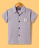 Dapper Dudes Half Sleeves Patch Detailed Shirt - Grey