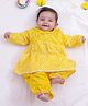 KID1 Cotton Full Sleeves Leheriya Printed Lace Embellished Kurta Pant Set - Yellow