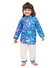 Mama & Peaches Cotton Full Sleeves Unicorn & Floral Printed Kurta Pant Set - Multi Colour