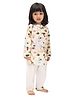 Mama & Peaches Cotton Full Sleeves Jungle Safari Printed Kurta Pyjama Set - Multi Colour