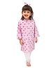 Mama & Peaches Cotton Full Sleeves Hearts Printed Kurta Pyjama Set - Multi Colour