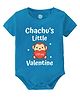 Baby Buzz Valentines Day Theme 100% Cotton Half Sleeves Chachus Little Valentine Text Printed Onesie - Blue