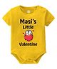Baby Buzz Valentines Day Theme 100% Cotton Half Sleeves Masis Little Valentine Text Printed Onesie - Yellow