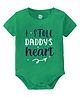 Baby Buzz Valentines Day Theme 100% Cotton Half Sleeves I Stole Daddys Heart Text Printed Onesie - Green