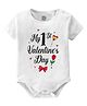 Baby Buzz Valentines Day Theme 100% Cotton Half Sleeves My First Valentines Day Text Printed Onesie - White