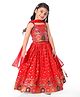 Babyhug Woven Sleeveless Choli  Lehenga and Dupatta Set with Embroidery & Sequin Design - Red
